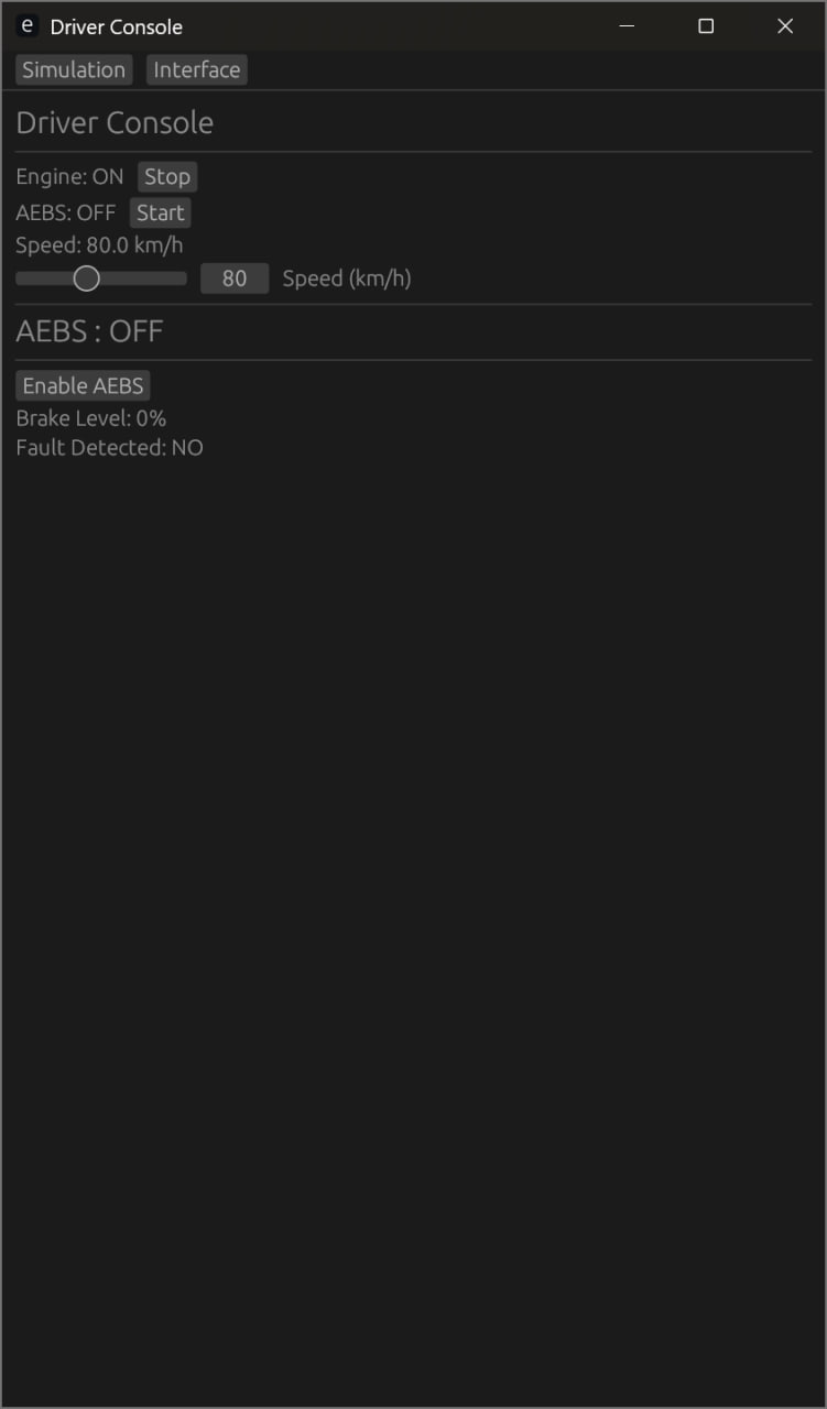 AEBS interface