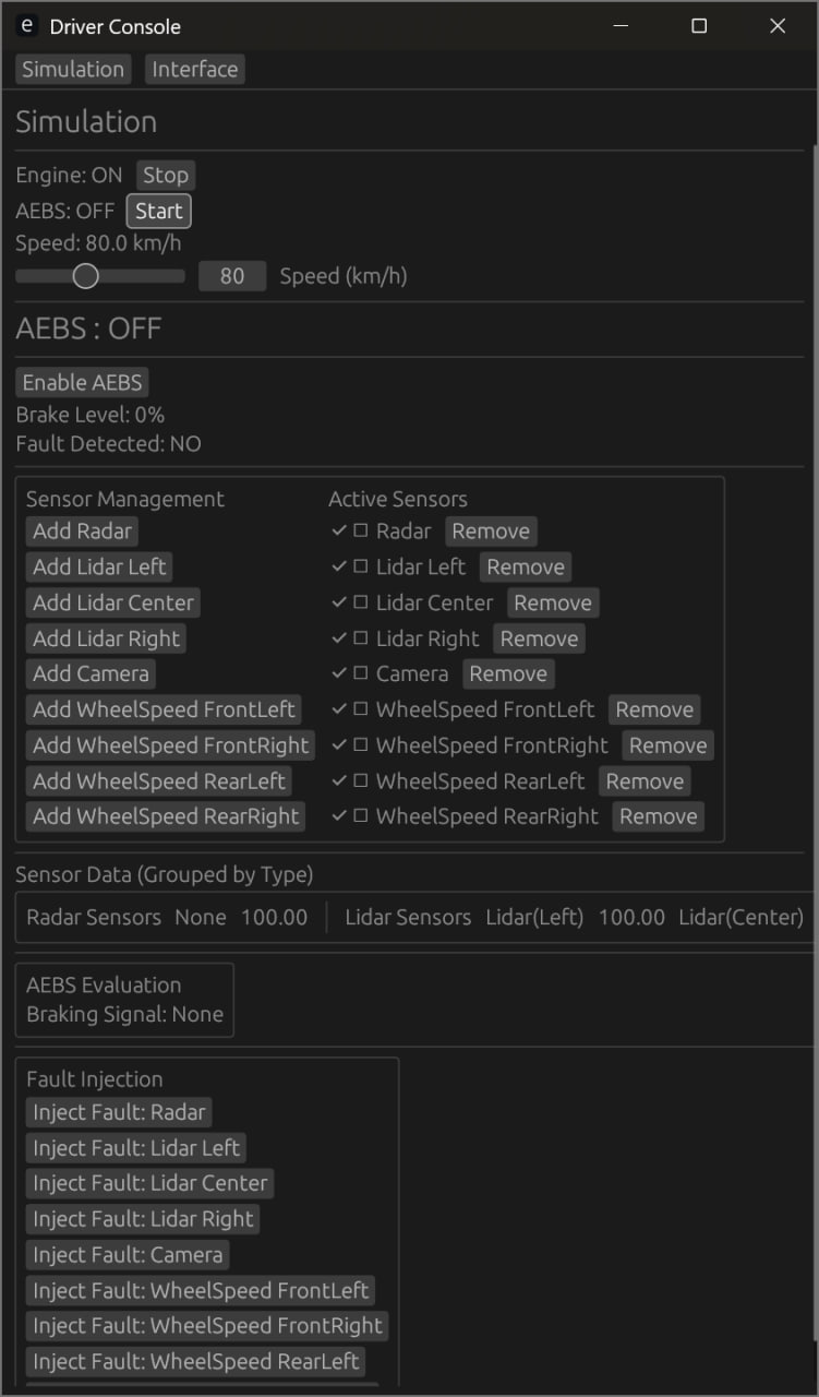 AEBS simulation
